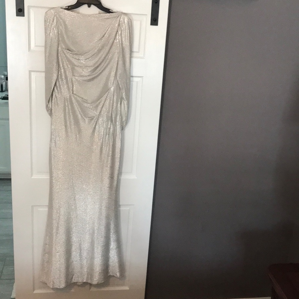 Silver Adrianna Papell Evening gown